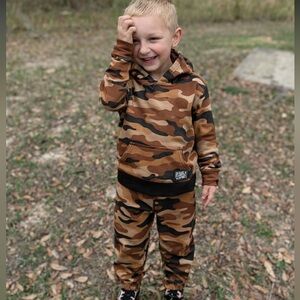 Rebel Bro Fleece Camo Hoodie & Sweatpants SET NWT